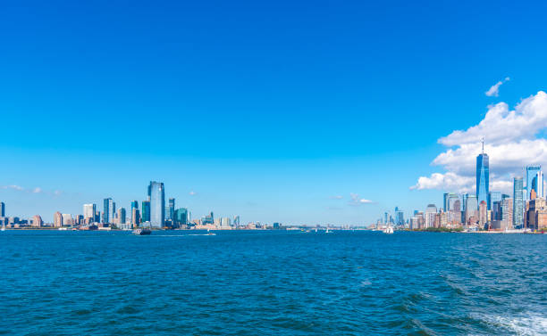 istock Manhattan skyscrapers seen from Hudson river on a sunny morning 2186221380