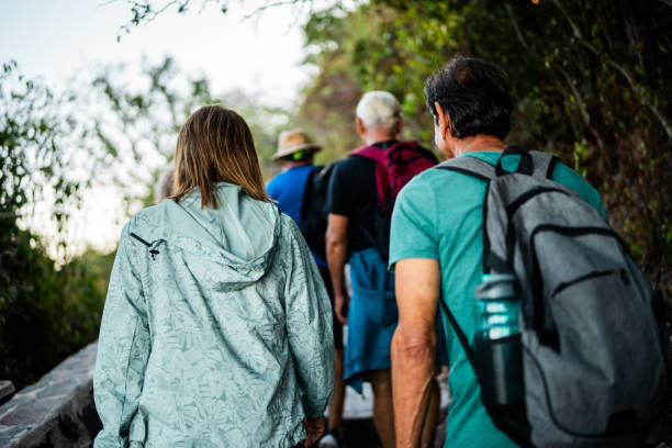 istock Senior friends walking during hiking 2186251286