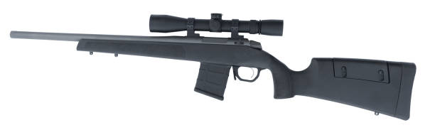 istock Bolt-action rifle with scope attached and ready for shooting 2186253751