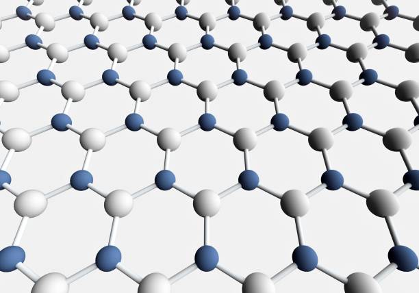 A 3D rendering of molecular model of sheet of boron nitride