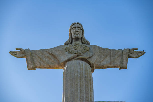 A picture of the famous The Cristo Rei located in Almada, overlooking Lisbon