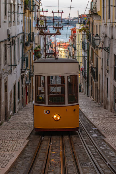 A view of the elevator of Bica a symbol of Lisbon stock photo