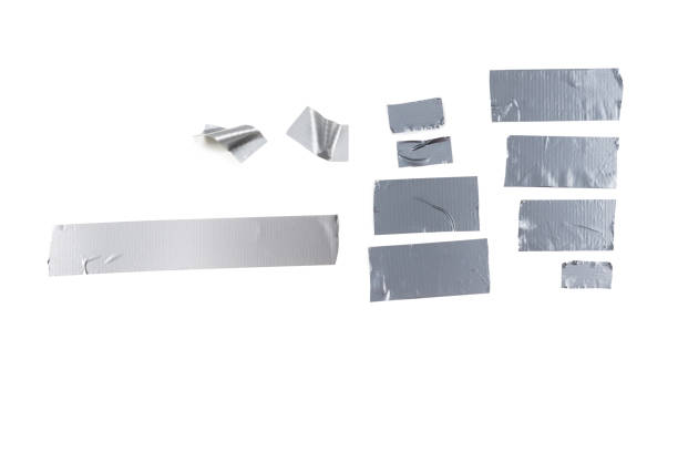 istock Silver scotch tape pieces isolated on white background. 2186260446