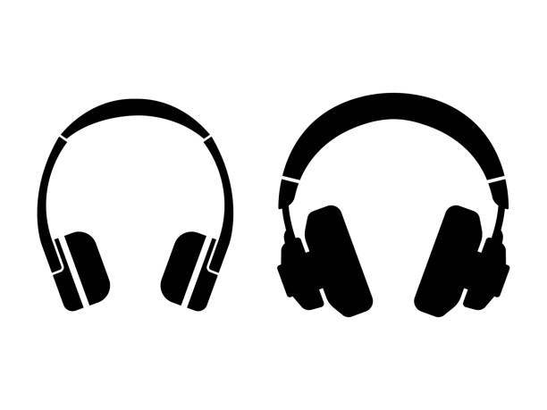 Headphones vector set Scalable to any size. Vector illustration file. silhouette of the wifi icon stock illustrations