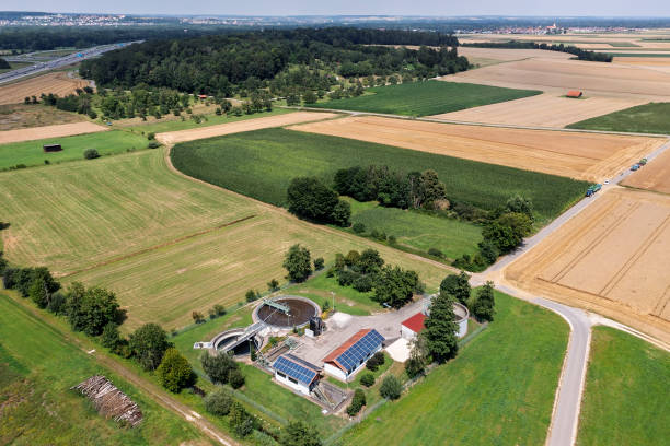 istock Landscape with sewage treatment plant 2186265053