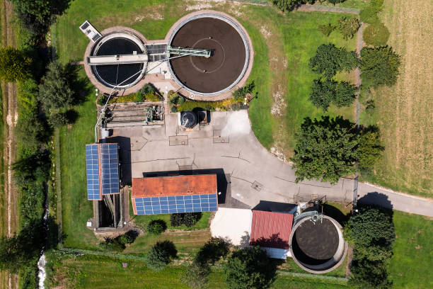 istock Small sewage treatment plant from above 2186266328