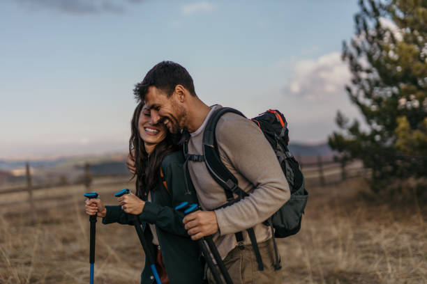 istock Couple hike on hills 2186283237