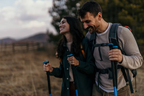 istock Couple hike on hills 2186283245