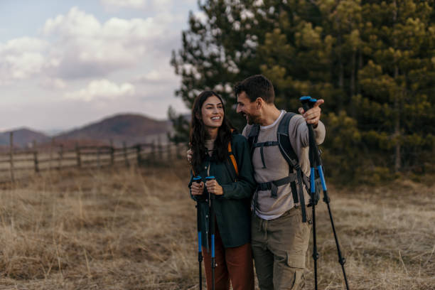 istock Couple hike on hills 2186283253