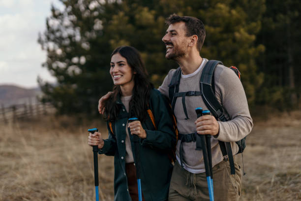 istock Couple hike on hills 2186283256