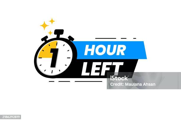 Timer 1 Label 1 Hour Left Label Countdown Timer Banner Sticker Stock Illustration ...