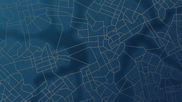 istock Abstract city map urban streets and road networks. Travel route planning and map navigation concepts. Flat vector illustration 2186294003
