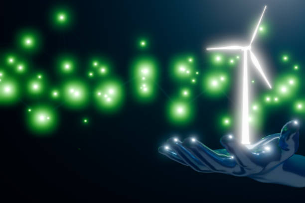 istock A glowing hand holds a wind turbine, symbolizing renewable energy and innovation. 3d rendering 2186304153