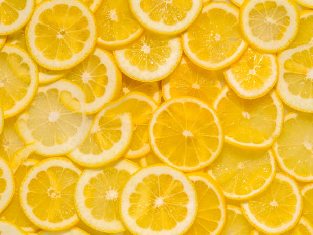 istock Top down full frame photograph of Fresh Citrus Lemon Slices. 2186315189