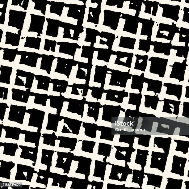 Impertect Patterns Black And White Imperfect Grid Pattern Stock Illustration - Download ...