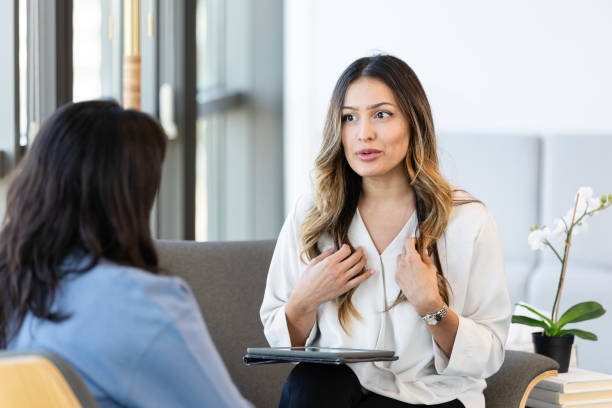 istock Counselor gives advice to patient 2186332768