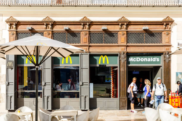 Valencia, Spain - Monday,  18th of November 2024: Multinational fast food company McDonald's in Valencia, Spain