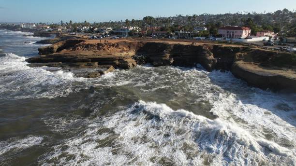 istock San Diego coastline with crashing waves. 2186335796