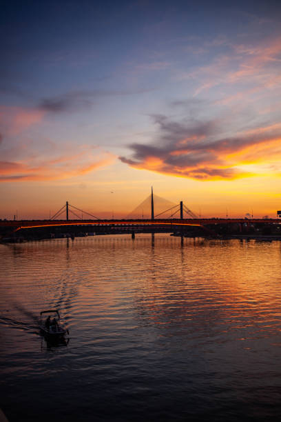 istock Moody sunset over the river Sava in Belgrade 2186347247
