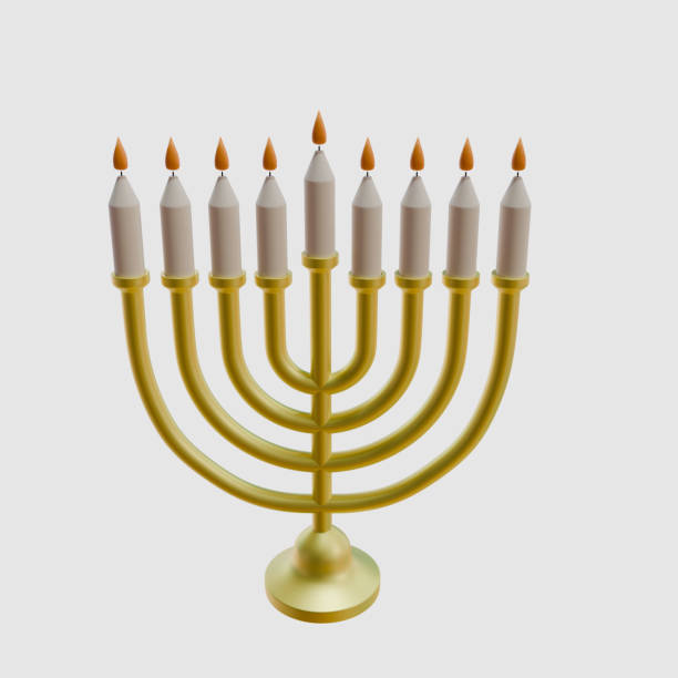istock The Hanukkah Menorah Is Isolated On a white background. 3D render illustration 2186348309