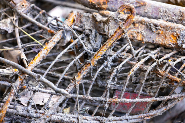 After cleaning the river, River pollution, closeup garbage dump, background with copy space, full frame horizontal composition