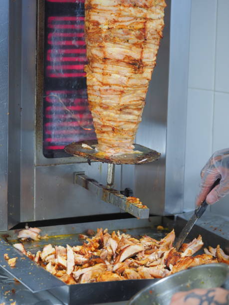 istock preparing kebab cafe frying meat for shawarma 2186372171