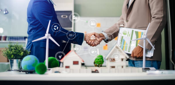 istock Business team people planning hand using laptop for working technology and business Net zero and carbon neutral concept.NET ZERO 2186382535