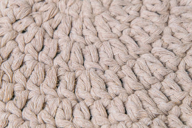 istock Double crochet stitches background texture made with cord yarn 2186396349