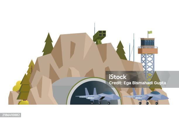 Foreign Operations Base Animation Military Base Or Fort Building Illustration Vector Stock Illustration ...