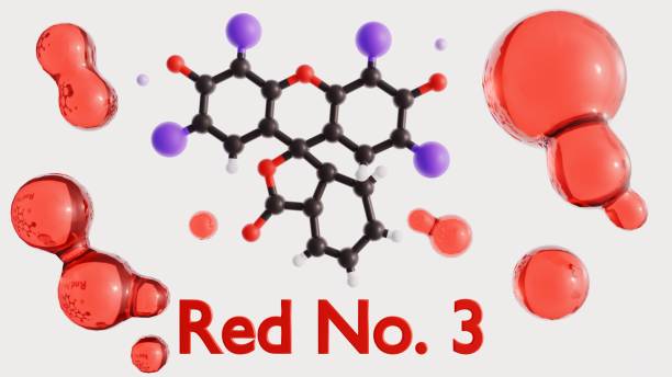 istock Molecular structure of Red No. 3 a synthetic food dye. 2186413685
