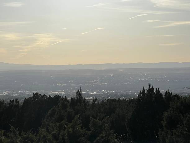 istock scenic view of distant city with mountains 2186424330