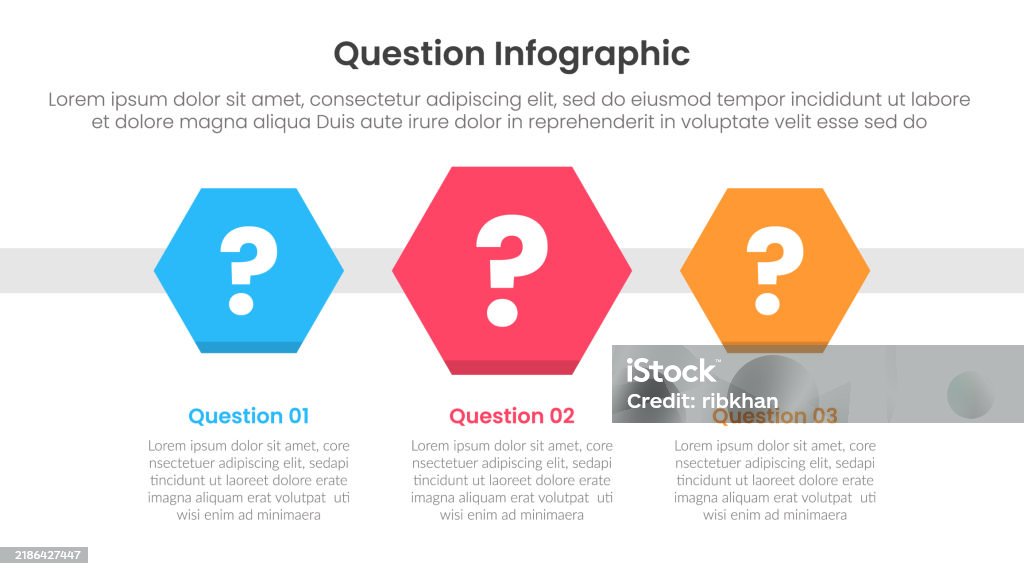Question Infographic Template Banner With Hexagonal Shape On Horizontal ...