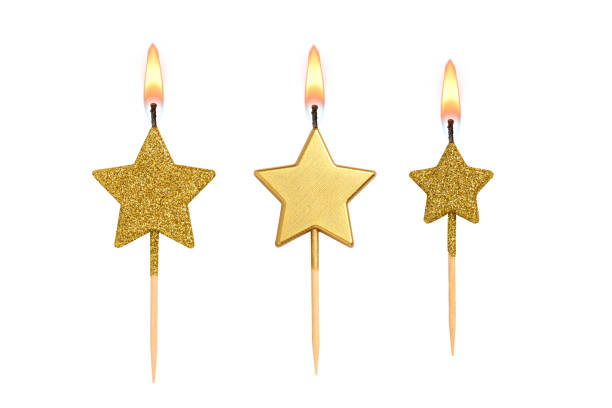 Magic wand with star on blue background. Fairy stick. 3d render