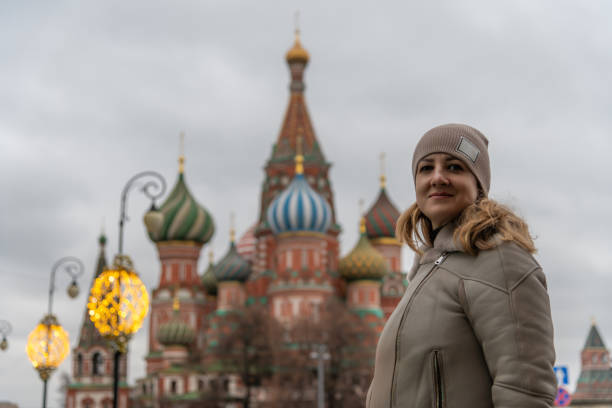 istock Woman by Saint Basil's Cathedral 2186443813