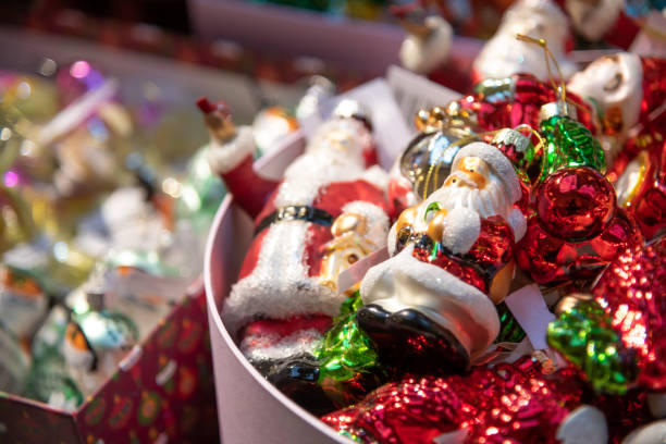 istock Santa Claus shaped Christmas baubles 2186446027