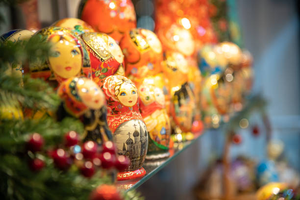 group of Russian Matryoshka dolls