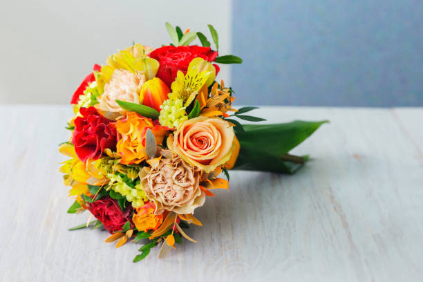 istock Colorful Floral Bouquet with roses and carnations 2186455930