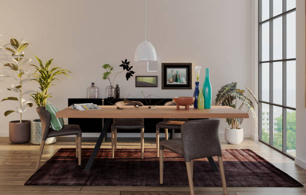 istock Large luxury modern bright interiors Living room mockup illustration 3D rendering image 2186456630