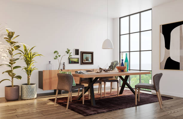 istock Large luxury modern bright interiors Living room mockup illustration 3D rendering image 2186456637