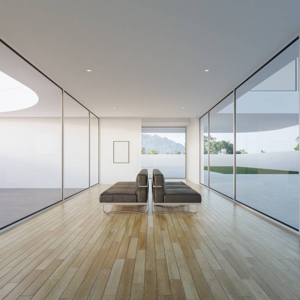 istock Empty bright living room in modern house or luxury villa. 2186460248