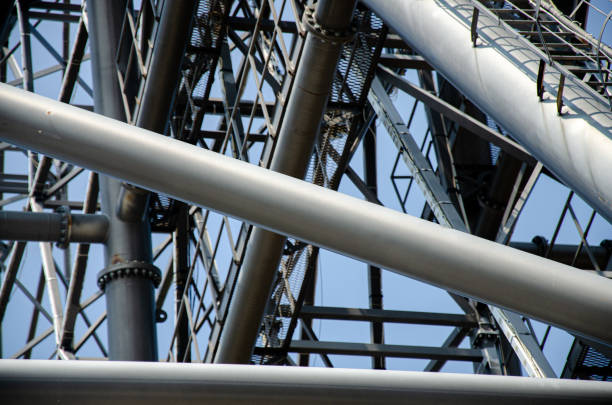 part of a metal structure close-up