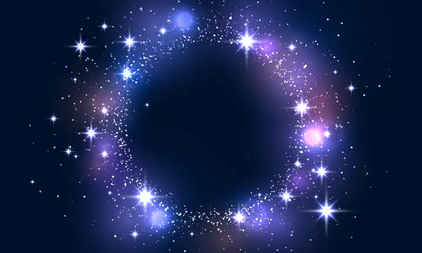 Rozrzucone niebiesko-różowe cząsteczki neonu na ciemnym tle. Świąteczne tło lub element projektu. Jasne drobinki z efektem bokeh, świąteczne tło z magicznym brokatem. Koncepcja: Boże Narodzenie, impreza Rozrzucone niebiesko-różowe cząsteczki neonu na ciemnym tle. Świąteczne tło lub element projektu. Jasne drobinki z efektem bokeh, świąteczne tło z magicznym brokatem. Koncepcja: Boże Narodzenie, impreza