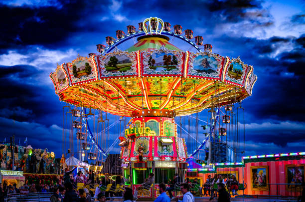 Haarlem, The Netherlands - April 19, 2023: Fun fair with a ferris wheel on Grote Markt square in Haarlem