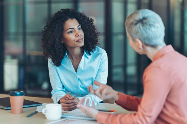 istock Businesswoman concentrated in a conversation 2186472323