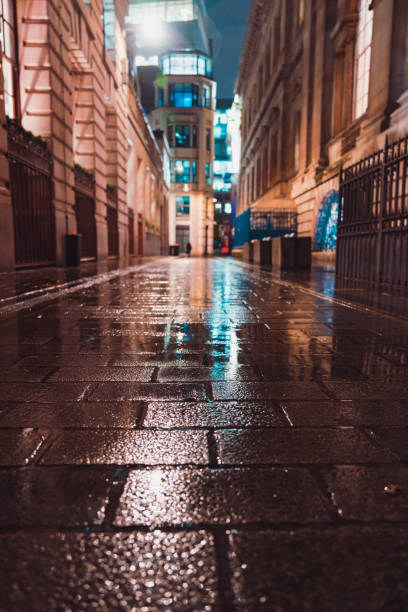 Narrow lane in London at night