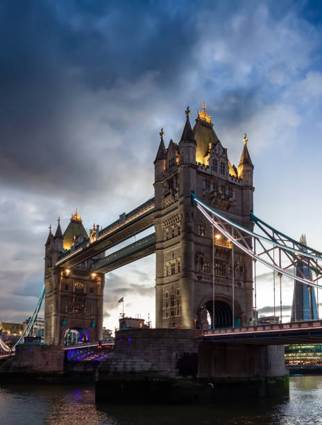 istock Historic Bridge over River Thames and Cityscape Skyline during dramatic sunset. 2186480475