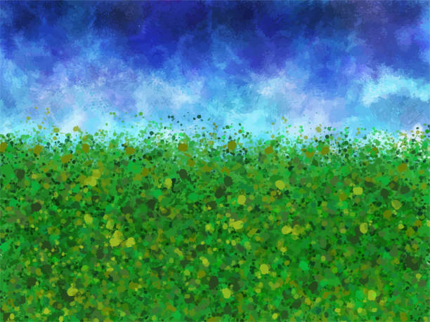 istock Abstract Digital Landscape with Green  Forest and Blue Sea 2186482851