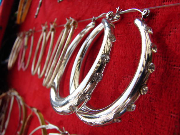 Artificial bangles hanging on a thread being sold by a random street vendor in Islamabad, Pakistan