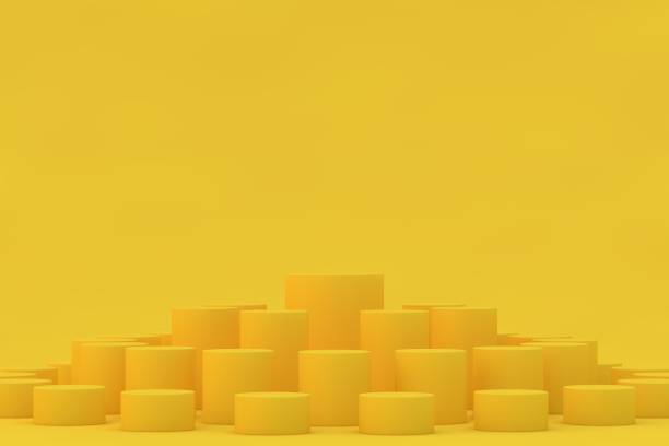 istock 3D background Abstract composition in minimal design. Platforms mockup product display presentation. Stage showcase 2186487885