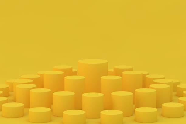 istock 3D background Abstract composition in minimal design. Platforms mockup product display presentation. Stage showcase 2186487935